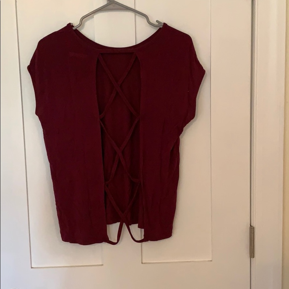 Open/criss cross back shirt